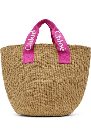 Chloé Kids Brown Mifuko Edition Raffia Tote