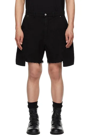 Rick Owens Black Hollywood Stefan Cargo Shorts