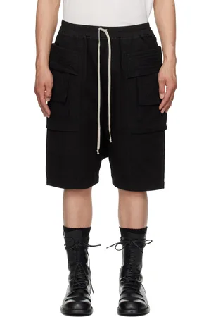 Rick Owens Black Hollywood Creatch Cargo Pods Shorts