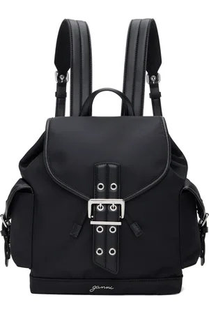 Ganni Black Small Bucky Nylon Backpack
