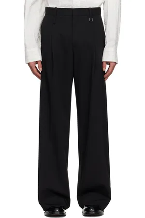 WOOYOUNGMI Black Wool Wide Folding Trousers