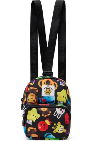 BAPE Kids Black Milo 3D All Print Pattern Micro Backpack