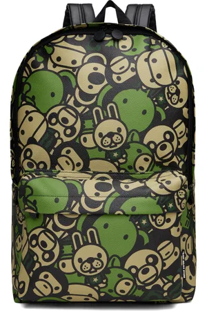 BAPE Green Faux Leather Large Backpack