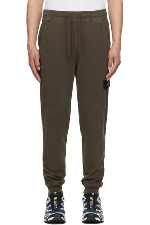 Stone Island Green Malfilé Fleece Sweatpants