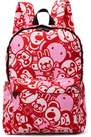 BAPE Kids Pink ABC Milo All Friends Medium Backpack