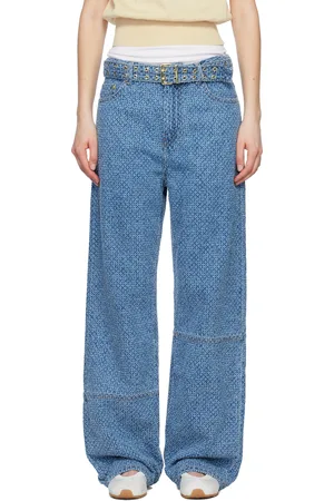 Ganni Blue Fluffy Izey Belt Jeans