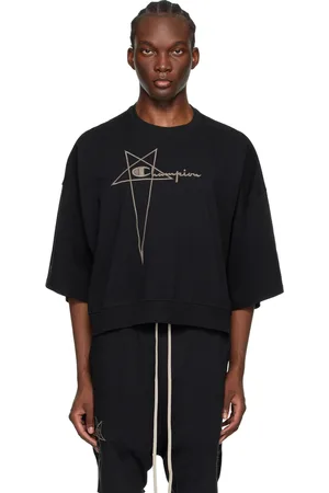 Rick Owens Black Champion Edition Tommy Cropped T-Shirt