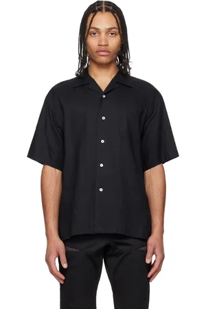 Fumito Ganryu Side Vents Op Collar Linen Shirt