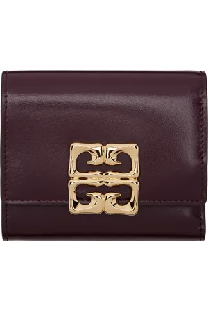 Givenchy Burgundy Trifold 4G Liquid Wallet