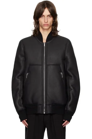Rick Owens Black Porterville Classic Flight Reversible Leather Jacket