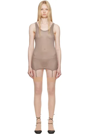 LEMAIRE Taupe Seamless Rib Suspenders Tank Top