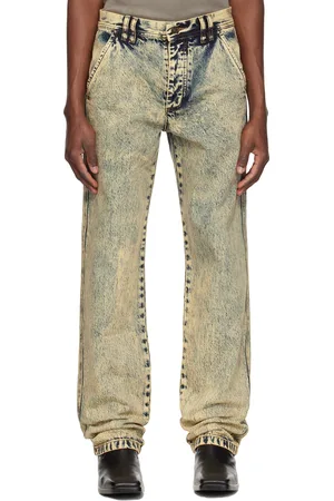 Kusikohc Navy & Beige Washed Jeans