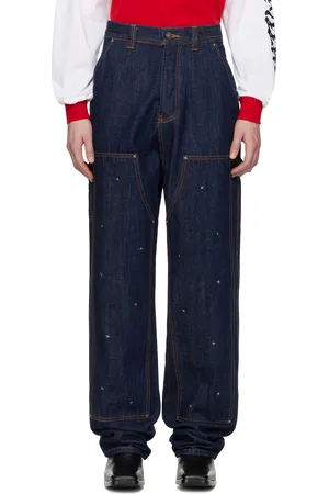 Kusikohc Navy Workwear Multi Rivet Jeans