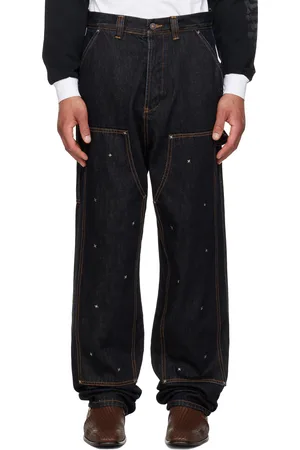 Kusikohc Navy Workwear Multi Rivet Denim Jeans
