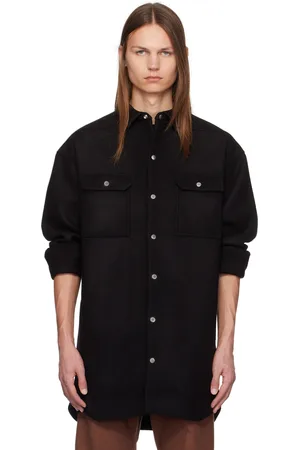 Rick Owens Black Porterville Melton Outer Shirt