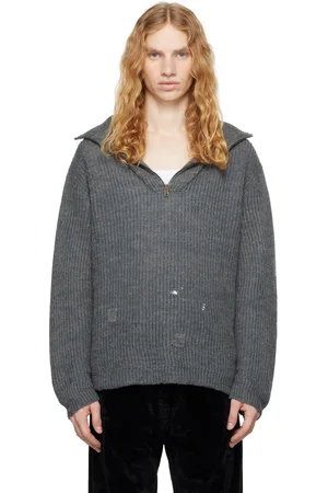 Maison Margiela Gray Summer Shetland Knit Sweatshirt