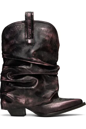 R13 Black & Pink Low Rider Cowboy Boots
