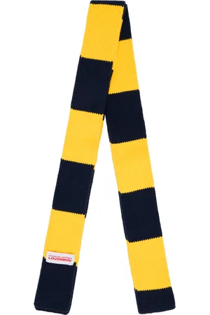 Charles Jeffrey Loverboy Yellow & Navy Skinny Scarf