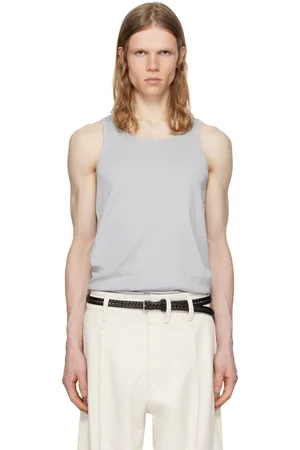 LEMAIRE Blue Cotton Tank Top