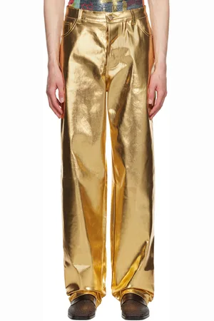 Theophilio SSENSE Exclusive Metallic Coated Jeans