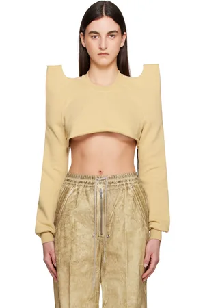 Rick Owens Beige Hollywood Cropped Tecsweat Sweatshirt