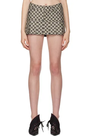 MISBHV Gray Monogram Pleated Miniskirt