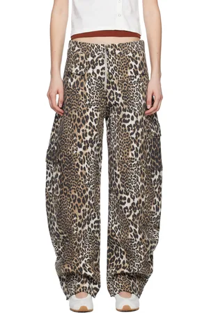 Ganni Beige & Brown Heavy Fleece Lounge Pants