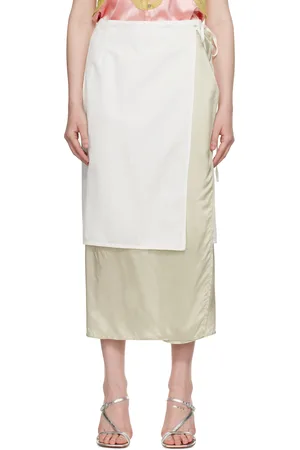 DRIES VAN NOTEN Off-White Wrap Denim Midi Skirt
