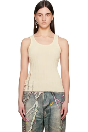 Acne Studios Off-White Open Cotton Tank Top