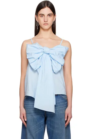 Acne Studios Blue Bow Strap Top