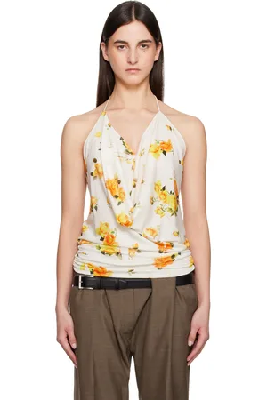 Acne Studios White & Orange Rose Camisole