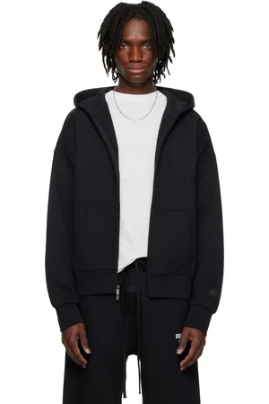 FEAR OF GOD Black Classic Full Zip-Up Hoodie