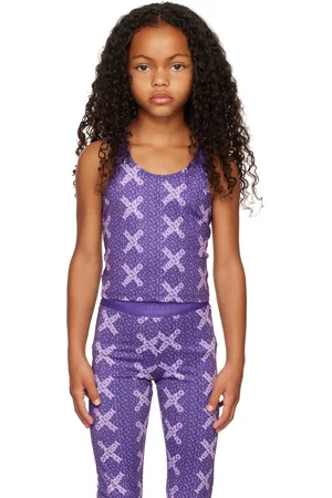 Kenzo Kids Purple Logo Tank Top