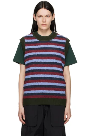 Brain Dead Blue & Green Striped Vest