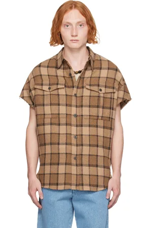 DRIES VAN NOTEN Brown Check Shirt