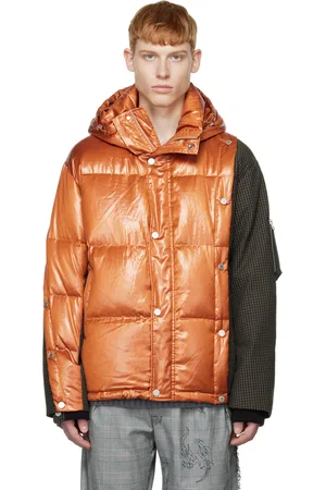 Feng Chen Wang Orange & Green Deconstructed Down Jacket
