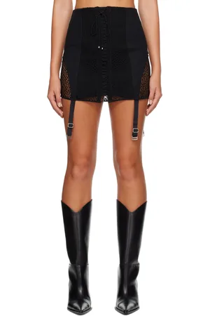DION LEE Lace-Up Miniskirt