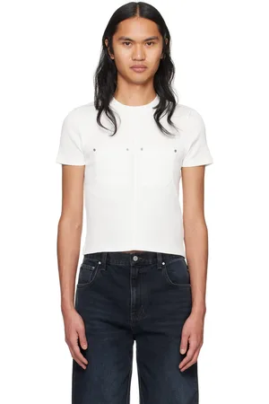 DION LEE White Shrunken Rivet T-Shirt