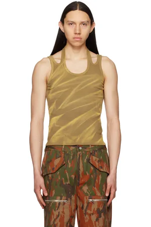 DION LEE Tan Interlink Tank Top