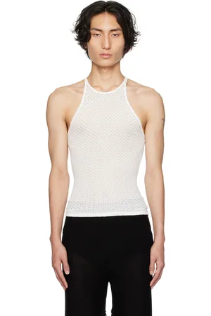 DION LEE White Serpent Tank Top