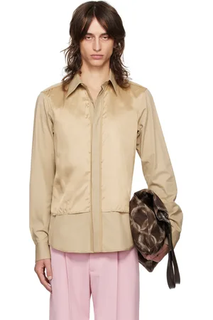 DRIES VAN NOTEN Beige Cotton & Silk Shirt