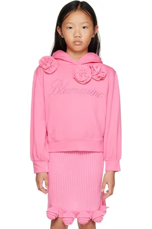 MISS BLUMARINE Kids Pink Embroidered Hoodie