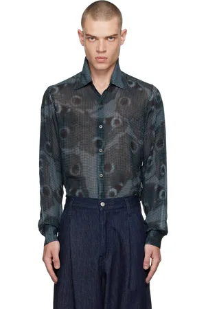 DRIES VAN NOTEN Navy Tight Fit Shirt