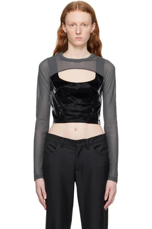 Alexander McQueen Black Faux-Leather Tank Top & Bolero Set