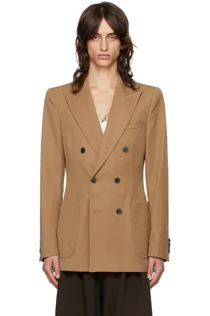 DRIES VAN NOTEN Tan Tight-Fit Blazer