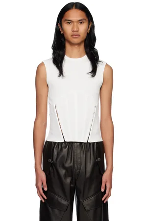 DION LEE White Split Hem Tank Top
