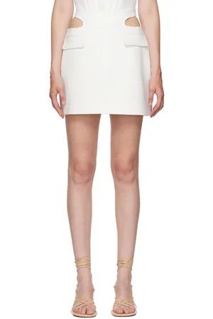 DION LEE White Y Front Miniskirt