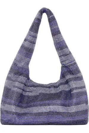 KARA Purple Mini Crystal Mesh Shoulder Bag