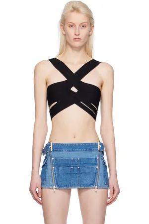 DION LEE Black Harness Bralette