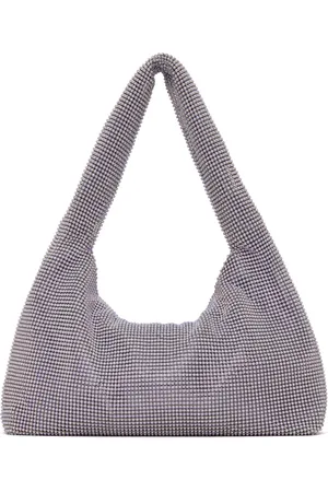 KARA Purple Mini Crystal Mesh Armpit Bag